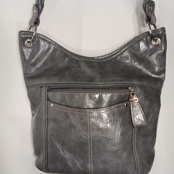 Rosetti Leather Gray Shoulder Bag - Picture 3 of 12
